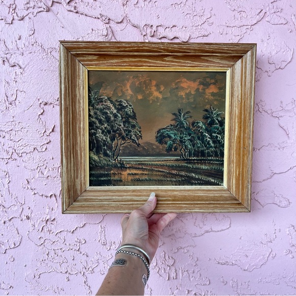 Old Florida Painting Swamp Moss River Framed - Picture 4 of 11